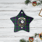 Scotstee Shop - Scotstee Shop Ornament The Campbel of Cawdor Modern Clan Tartan Crest Star Ceramic Ornament Christmas Gift