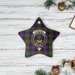 Scotstee Shop - Scotstee Shop Ornament The Cameron of Erracht Modern Clan Tartan Crest Star Ceramic Ornament Christmas Gift