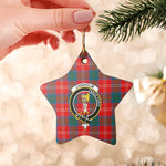 Scotstee Shop - Scotstee Shop Ornament The Chisholm Ancient Clan Tartan Crest Star Ceramic Ornament Christmas Gift