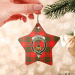 Scotstee Shop - Scotstee Shop Ornament The Cameron Modern Clan Tartan Crest Star Ceramic Ornament Christmas Gift