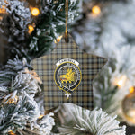 Scotstee Shop - Scotstee Shop Ornament The Campbell Argyll Weathered Clan Tartan Crest Star Ceramic Ornament Christmas Gift