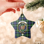 Scotstee Shop - Scotstee Shop Ornament The Baillie Modern Clan Tartan Crest Star Ceramic Ornament Christmas Gift