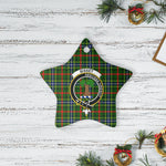 Scotstee Shop - Scotstee Shop Ornament The Bisset Clan Tartan Crest Star Ceramic Ornament Christmas Gift