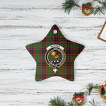 Scotstee Shop - Scotstee Shop Ornament The Buchan Modern Clan Tartan Crest Star Ceramic Ornament Christmas Gift