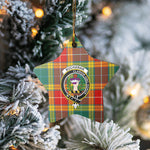 Scotstee Shop - Scotstee Shop Ornament The Buchanan Old Sett Clan Tartan Crest Star Ceramic Ornament Christmas Gift