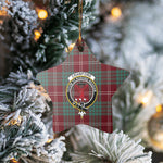 Scotstee Shop - Scotstee Shop Ornament The Crawford Modern Clan Tartan Crest Star Ceramic Ornament Christmas Gift