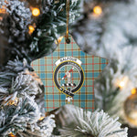Scotstee Shop - Scotstee Shop Ornament The Balfour Clan Tartan Crest Star Ceramic Ornament Christmas Gift