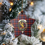 Scotstee Shop - Scotstee Shop Ornament The Broun Clan Tartan Crest Star Ceramic Ornament Christmas Gift