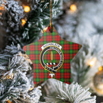 Scotstee Shop - Scotstee Shop Ornament The Auchinleck Clan Tartan Crest Star Ceramic Ornament Christmas Gift