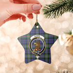 Scotstee Shop - Scotstee Shop Ornament The Baird Modern Clan Tartan Crest Star Ceramic Ornament Christmas Gift