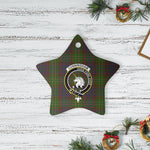 Scotstee Shop - Scotstee Shop Ornament The Cunningham Hunting Modern Clan Tartan Crest Star Ceramic Ornament Christmas Gift