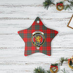 Scotstee Shop - Scotstee Shop Ornament The Cumming Modern Clan Tartan Crest Star Ceramic Ornament Christmas Gift