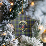 Scotstee Shop - Scotstee Shop Ornament The Colquhoun Clan Tartan Crest Star Ceramic Ornament Christmas Gift