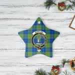 Scotstee Shop - Scotstee Shop Ornament The Barclay Hunting Ancient Clan Tartan Crest Star Ceramic Ornament Christmas Gift