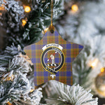 Scotstee Shop - Scotstee Shop Ornament The Balfour Modern Clan Tartan Crest Star Ceramic Ornament Christmas Gift