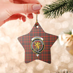 Scotstee Shop - Scotstee Shop Ornament The Cumming Hunting Weathered Clan Tartan Crest Star Ceramic Ornament Christmas Gift