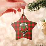 Scotstee Shop - Scotstee Shop Ornament The Cairns Clan Tartan Crest Star Ceramic Ornament Christmas Gift