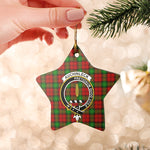 Scotstee Shop - Scotstee Shop Ornament The Auchinleck Clan Tartan Crest Star Ceramic Ornament Christmas Gift