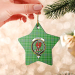 Scotstee Shop - Scotstee Shop Ornament The Currie Clan Tartan Crest Star Ceramic Ornament Christmas Gift