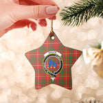 Scotstee Shop - Scotstee Shop Ornament The Bruce Modern Clan Tartan Crest Star Ceramic Ornament Christmas Gift