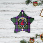 Scotstee Shop - Scotstee Shop Ornament The Armstrong Modern Clan Tartan Crest Star Ceramic Ornament Christmas Gift