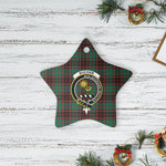 Scotstee Shop - Scotstee Shop Ornament The Buchan Ancient Clan Tartan Crest Star Ceramic Ornament Christmas Gift