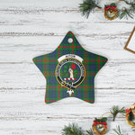 Scotstee Shop - Scotstee Shop Ornament The Aiton Clan Tartan Crest Star Ceramic Ornament Christmas Gift