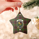 Scotstee Shop - Scotstee Shop Ornament The Buchan Modern Clan Tartan Crest Star Ceramic Ornament Christmas Gift