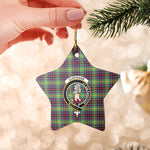 Scotstee Shop - Scotstee Shop Ornament The Clephane Clan Tartan Crest Star Ceramic Ornament Christmas Gift