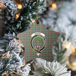 Scotstee Shop - Scotstee Shop Ornament The Bisset Pattern Clan Tartan Crest Star Ceramic Ornament Christmas Gift