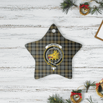 Scotstee Shop - Scotstee Shop Ornament The Campbell Argyll Weathered Clan Tartan Crest Star Ceramic Ornament Christmas Gift