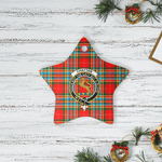 Scotstee Shop - Scotstee Shop Ornament The Chattan Clan Tartan Crest Star Ceramic Ornament Christmas Gift