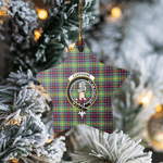 Scotstee Shop - Scotstee Shop Ornament The Clephane Clan Tartan Crest Star Ceramic Ornament Christmas Gift