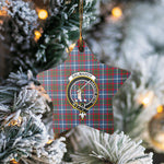 Scotstee Shop - Scotstee Shop Ornament The Dalmahoy Clan Tartan Crest Star Ceramic Ornament Christmas Gift