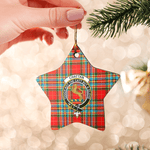 Scotstee Shop - Scotstee Shop Ornament The Chattan Clan Tartan Crest Star Ceramic Ornament Christmas Gift