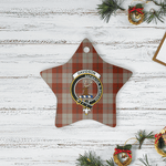 Scotstee Shop - Scotstee Shop Ornament The Davidson Dress Dancers Clan Tartan Crest Star Ceramic Ornament Christmas Gift