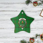 Scotstee Shop - Scotstee Shop Ornament The Don Tribe-of-Mar Clan Tartan Crest Star Ceramic Ornament Christmas Gift