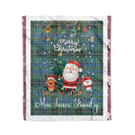 Personalized Gift Tartan Plaid Blanket Clan MacInnes Ancient With Funny Santa Snowman Reindeer Merry Christmas Fleece Blanket, Home Living Room, Plaid Blanket, Tartan Blanket, Scottish Blanket, Buffalo fleece blanket, Christmas Blanket