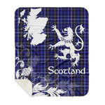 Sherpa Blanket - Tartan Blanket Thistle and Lion Scottish Clan Fleming Plaid Blanket, plaid sherpa blanket queen,purple sherpa blanket,queen sherpa blanket,queen size sherpa blanket,red sherpa blanket,scottish tartan blankets,sherpa blanket,sherpa christmas blanket