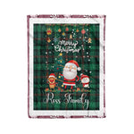 Personalized Gift Tartan Plaid Blanket Clan Ross Hunting Modern With Funny Santa Snowman Reindeer Merry Christmas Fleece Blanket, Home Living Room, Plaid Blanket, Tartan Blanket, Scottish Blanket, Buffalo fleece blanket, Christmas Blanket