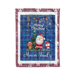 Personalized Gift Tartan Plaid Blanket Clan Mercer With Funny Santa Snowman Reindeer Merry Christmas Fleece Blanket, Home Living Room, Plaid Blanket, Tartan Blanket, Scottish Blanket, Buffalo fleece blanket, Christmas Blanket