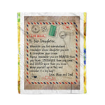 Scotstee Shop - Fleece Blanket - Daughter Gift Letter To Our Daughter Love From Mom and Dad Fleece Blanket