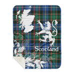 Sherpa Blanket - Tartan Blanket Thistle and Lion Scottish Clan MacRae Hunting Ancient Plaid Blanket, plaid sherpa blanket queen,purple sherpa blanket,queen sherpa blanket,queen size sherpa blanket,red sherpa blanket,scottish tartan blankets,sherpa blanket,sherpa christmas blanket