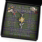 To My Beautiful Soulmate Sunflower Necklace In Your Eyes I Have Found My Home Clan MacMillan Hunting Modern Tartan Jewelry For Girlfriend, Tartan Sunflower Pendant Necklace, Scottish Tartan Jewelry, valentine necklace, necklace girlfriend, necklace for wife, cute necklaces for girlfriend, jewelry for girlfriend, to my soulmate necklace, to my future wife necklace
