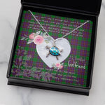 Sea Turtle Necklace Gift for My Beautiful Girlfriend Valentines Necklace Clan Logan Tartan Blue Turtle Necklace