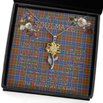 To My Beautiful Soulmate Sunflower Necklace In Your Eyes I Have Found My Home Clan Bethune Tartan Jewelry For Girlfriend, Tartan Sunflower Pendant Necklace, Scottish Tartan Jewelry, valentine necklace, necklace girlfriend, necklace for wife, cute necklaces for girlfriend, jewelry for girlfriend, to my soulmate necklace, to my future wife necklace