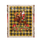 Personalized Gift Plaid Tartan Blanket Clan MacLeod of Lewis Ancient With Moose Lover Xmas Gift Santa Riding Christmas Fleece Blanket