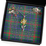 To My Beautiful Soulmate Sunflower Necklace In Your Eyes I Have Found My Home Clan Aiton Ancient Tartan Jewelry For Girlfriend, Tartan Sunflower Pendant Necklace, Scottish Tartan Jewelry, valentine necklace, necklace girlfriend, necklace for wife, cute necklaces for girlfriend, jewelry for girlfriend, to my soulmate necklace, to my future wife necklace