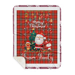 Personalized Gift Tartan Plaid Blanket Clan Fraser Weathered With Funny Santa Snowman Reindeer Merry Christmas Gift Sherpa Blanket, blue plaid sherpa blanket,blue tartan sherpa blanket,Buchan,buffalo plaid sherpa blanket,christmas sherpa blanket,Christmas Throw Blanket