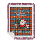Personalized Gift Tartan Plaid Blanket Clan MacLachlan Ancient With Funny Santa Snowman Reindeer Merry Christmas Gift Sherpa Blanket, blue plaid sherpa blanket,blue tartan sherpa blanket,Buchan,buffalo plaid sherpa blanket,christmas sherpa blanket,Christmas Throw Blanket